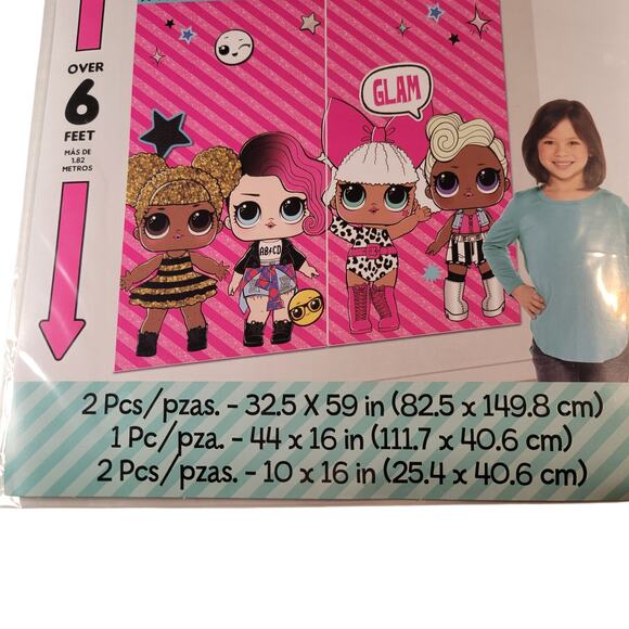LOL Surprise Scene Setter Wall Kit Party Decor 5 Pc Set Over 6 ' Tall Backdrop - Picture 6 of 11
